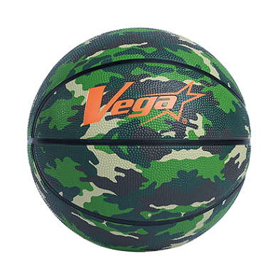 VEGA 迷彩橡膠削邊籃球5號